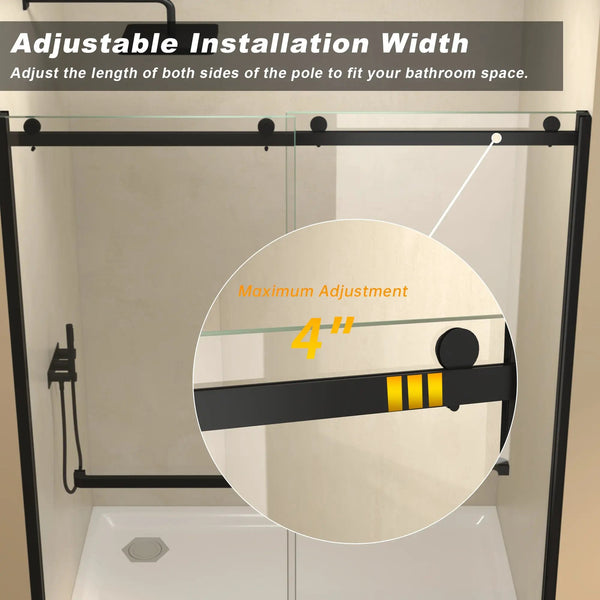 Semi-Frameless Double Sliding Glass Shower Doors, photo 2 of 10