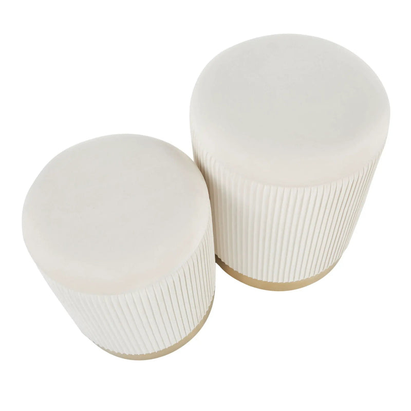 Marla - Contemporary Nesting Pleated Ottoman Set by Unique Piece Furniture
