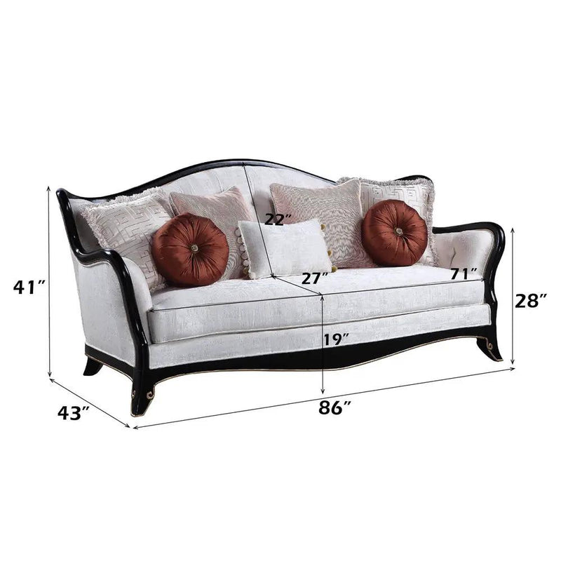 Nurmive - Sofa With 7 Pillows - Beige Fabric by Unique Piece Furniture