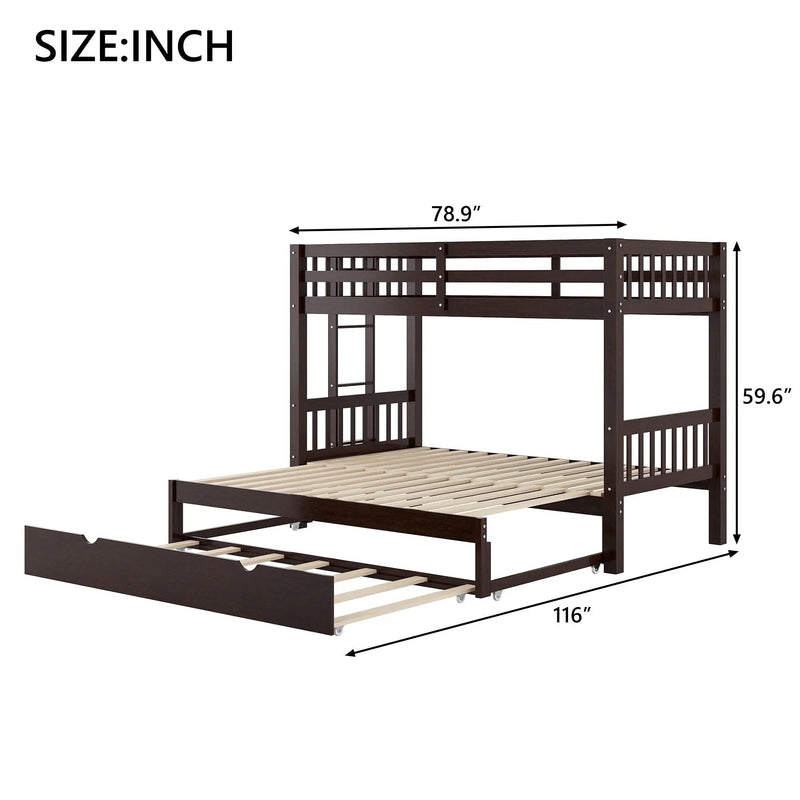 Smooth Mobility Bunk Bed With Trundle by Unique Piece Furniture