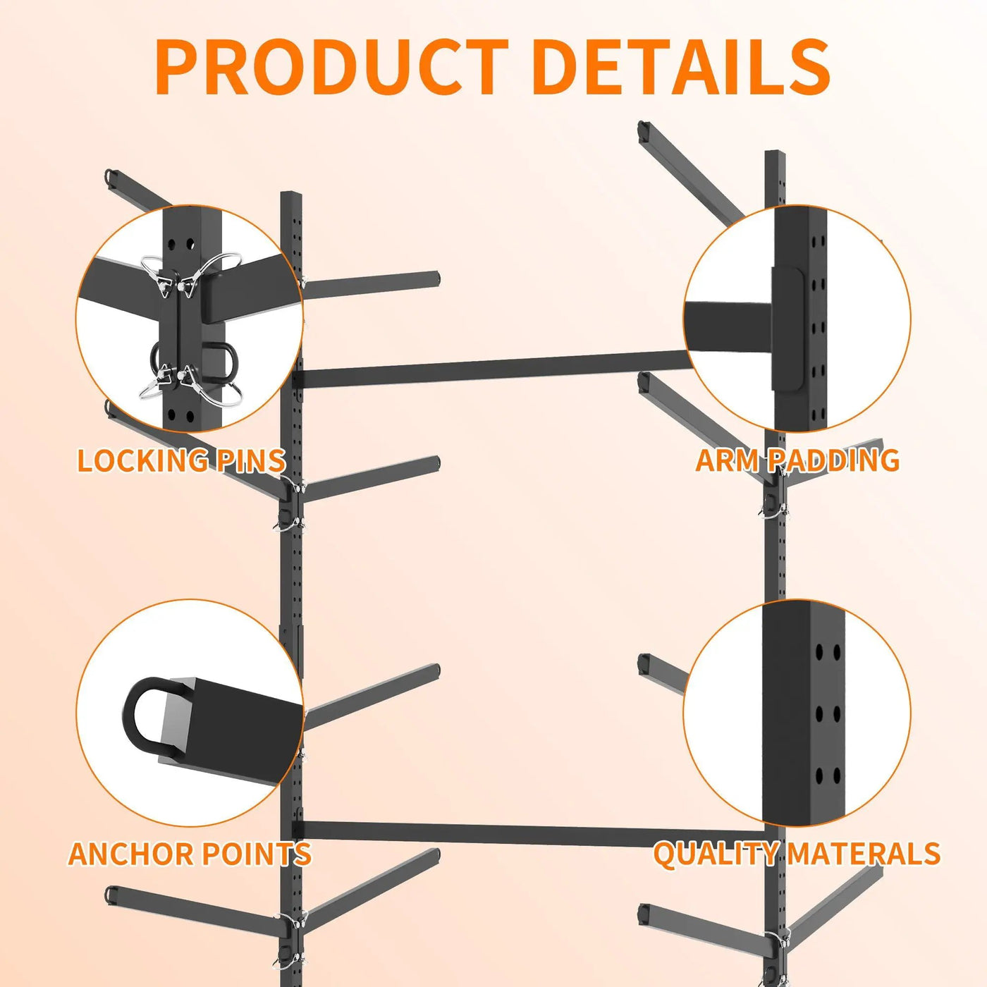 Freestanding Kayak Storage Rack With Lockable Wheels For Kayak, Canoe, Sup & Surfboard by HouseOfZazla