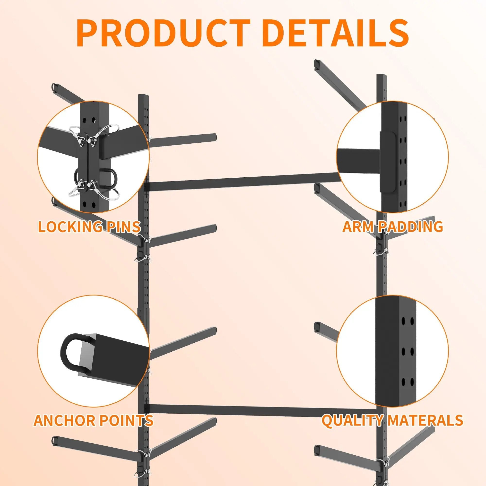 Freestanding Kayak Storage Rack With Lockable Wheels For Kayak, Canoe, Sup & Surfboard by HouseOfZazla