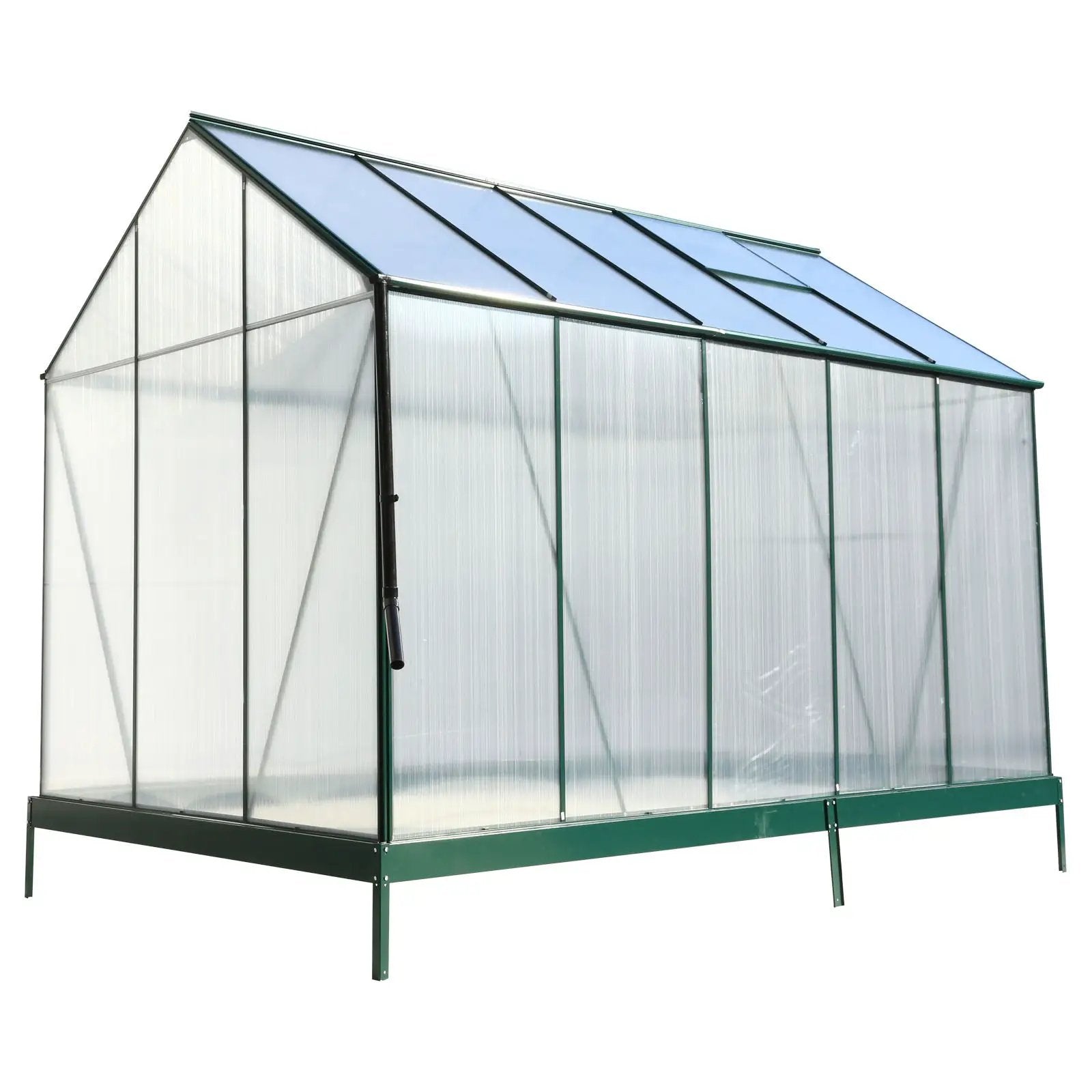 Polycarbonate house, Heavy Duty Outdoor Aluminum Walk-In House Kit With Rain Gutter, Vent And Door For Backyard Garden by HouseOfZazla
