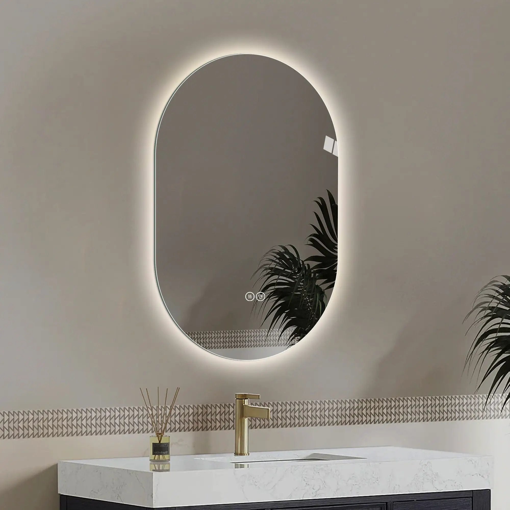Smart Wall Mounted LED Touch Screen Mirror With Anti-Fog Function And Adjustable Lighting by HouseOfZazla
