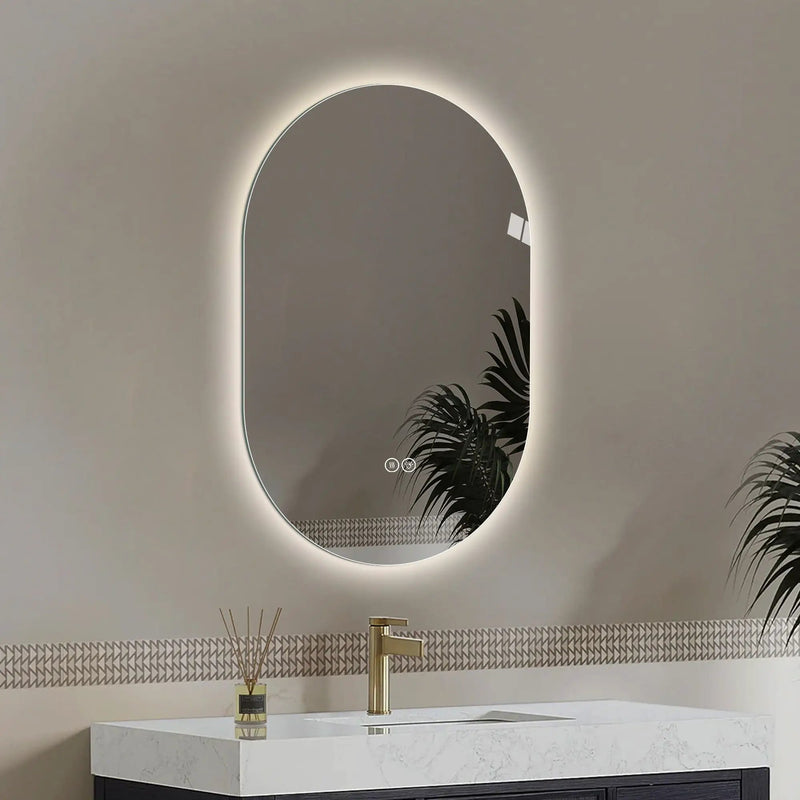 Smart Wall Mounted LED Touch Screen Mirror With Anti-Fog Function And Adjustable Lighting by HouseOfZazla