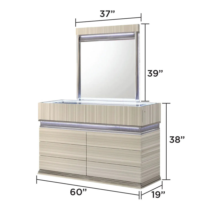 Leonor - 6 Drawer Dresser - Gray by HouseOfZazla