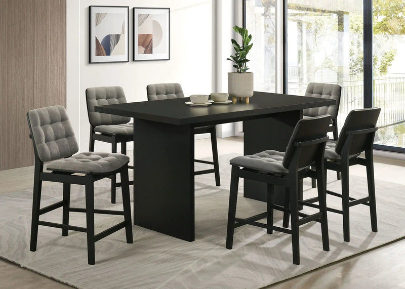 Decker 7-piece 70-inch Rectangular Counter Height Dining Set Grey and Black by Unique Piece Furniture