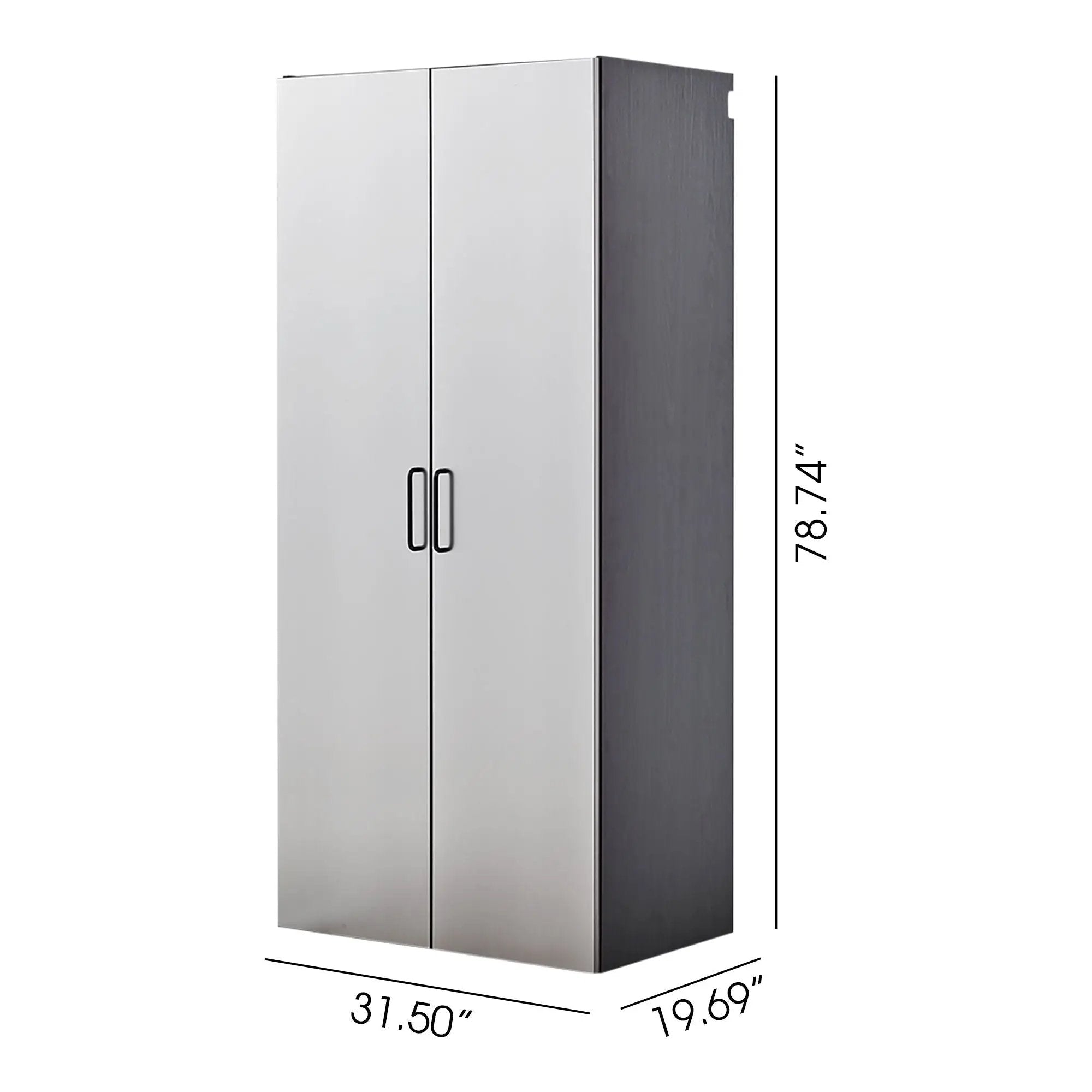 Astro Series - Wall Mounted Storage Cabinet With Soft Closing Drawers - Metallic Gray by HouseOfZazla