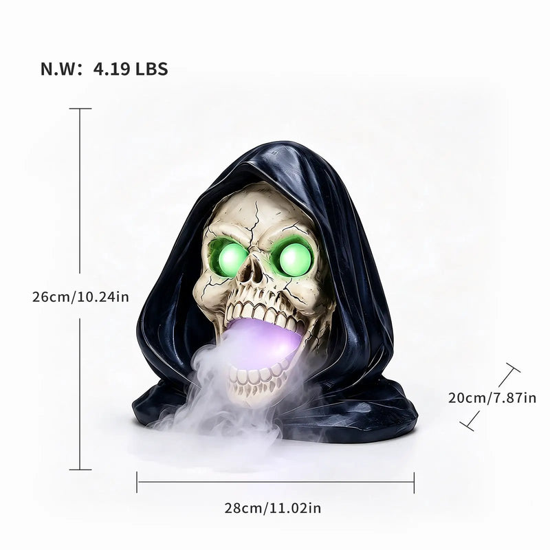 Halloween Grim Reaper Skull Statue with LED Light by HouseOfZazla