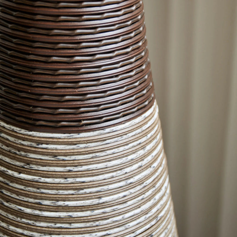 Tall Standing Designer Floor Vase Durable Artificial Rattan Elegant 2 Tone Finish Ideal Decor Accent For Living Room, Bedroom, Entryway Stylish Home Decor Statement Piece - Black / Gray by HouseOfZazla