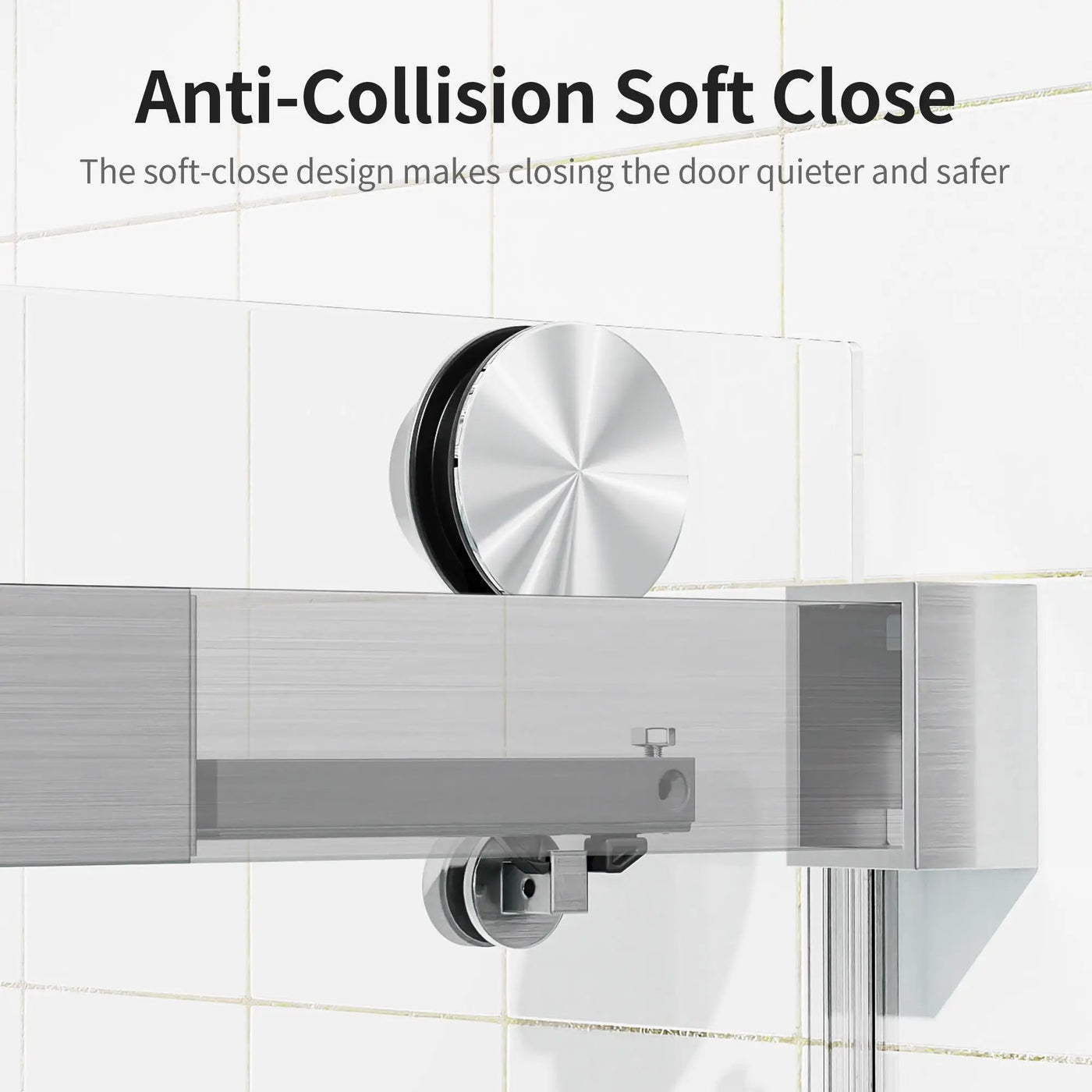 Frameless Sliding Shower Door With Soft- Close, 3 / 8" Tempered Glass by HouseOfZazla