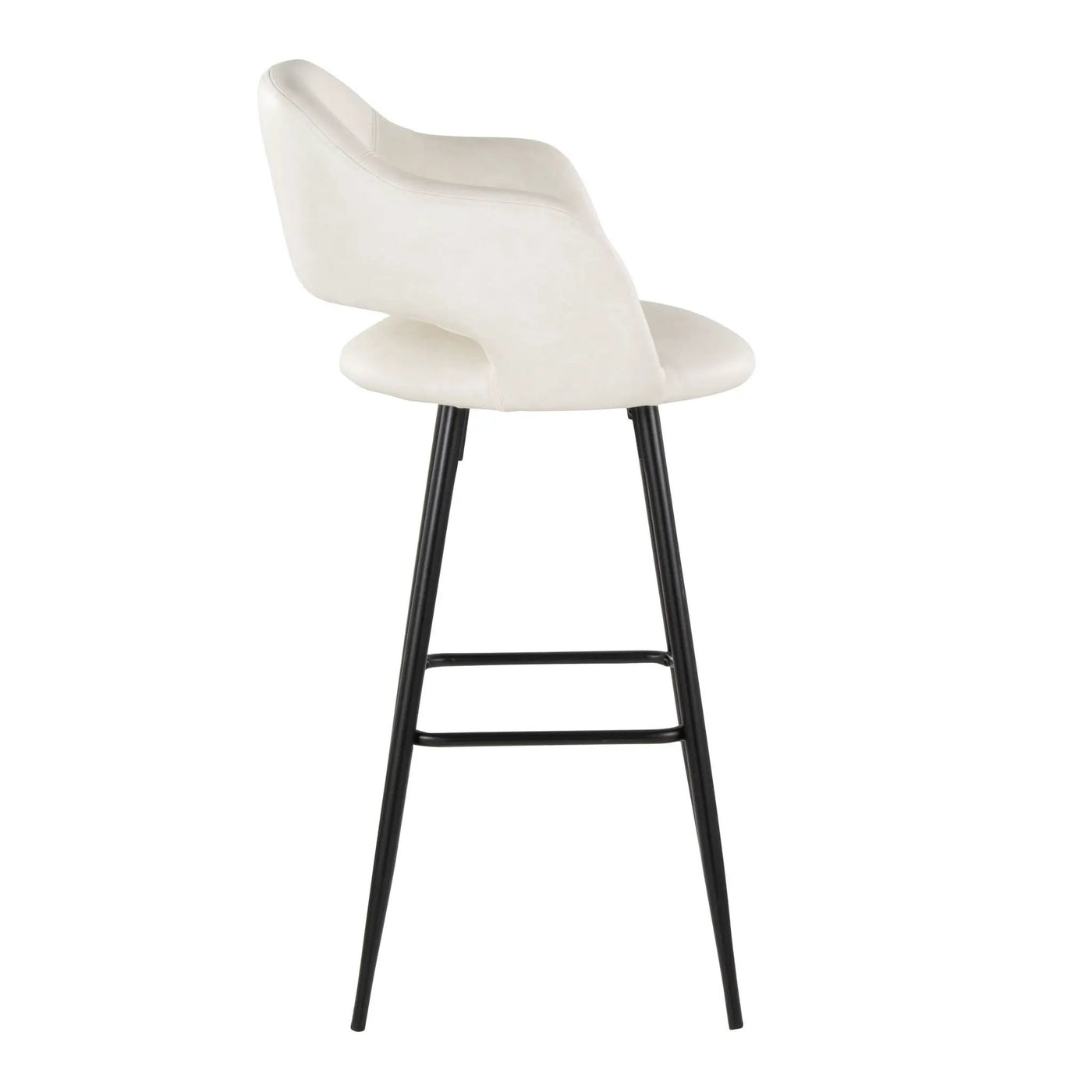 Margarite - Contemporary Fixed Height BarStool With Square Footrest (Set of 2) by HouseOfZazla