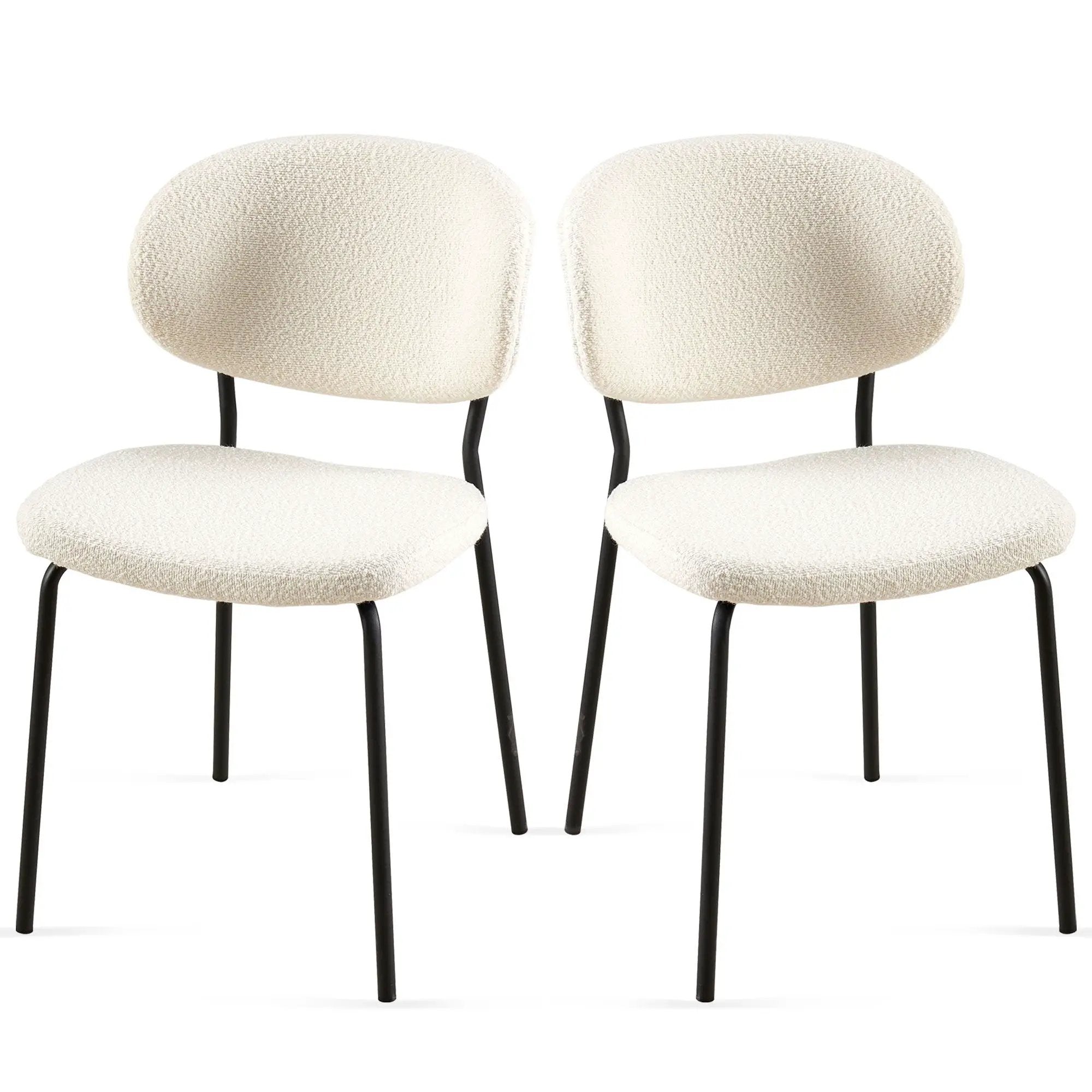 Boucle Dining Chairs, Dining Chairs With Metal Legs For Dining Room, Kitchen, Living Room by HouseOfZazla