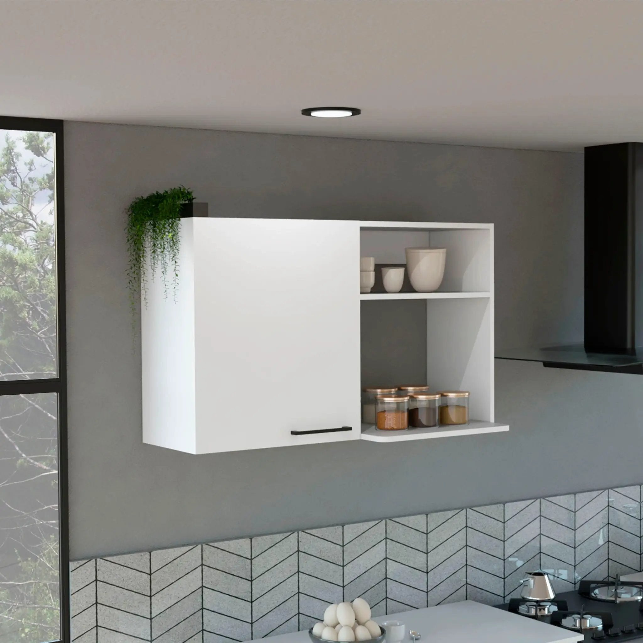 Burwood - Kitchen Wall Cabinet With 2 Doors And Shelves - White by Unique Piece Furniture