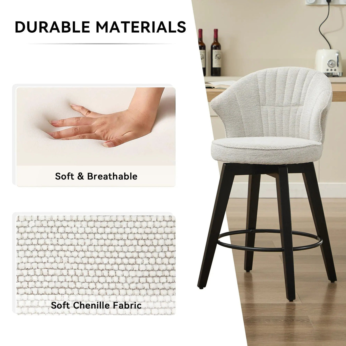 Wing Back Swivel Bar Stools (Set of 2) by Unique Piece Furniture