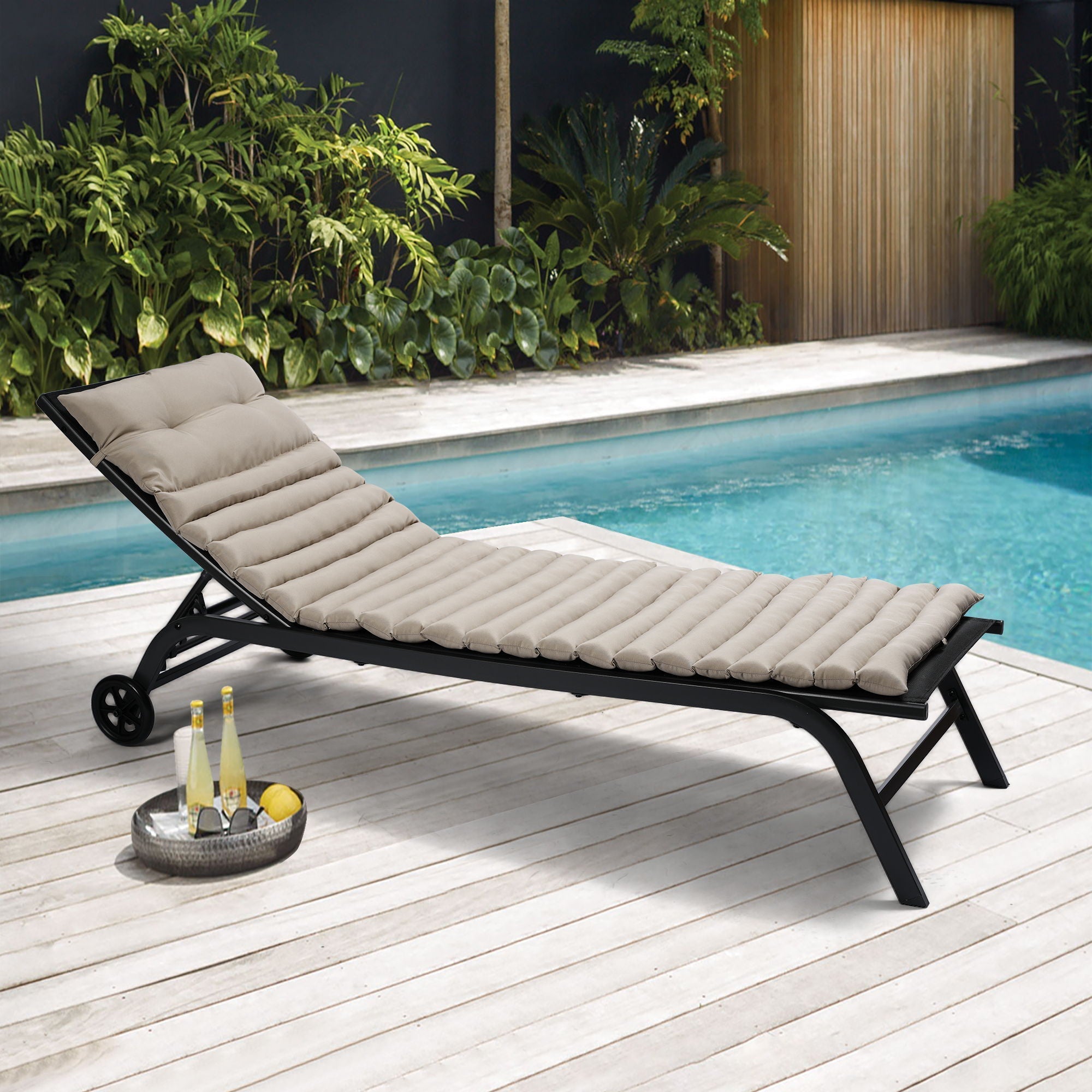2 Piece Outdoor Chaise Lounge Chair Cushion Set by HouseOfZazla