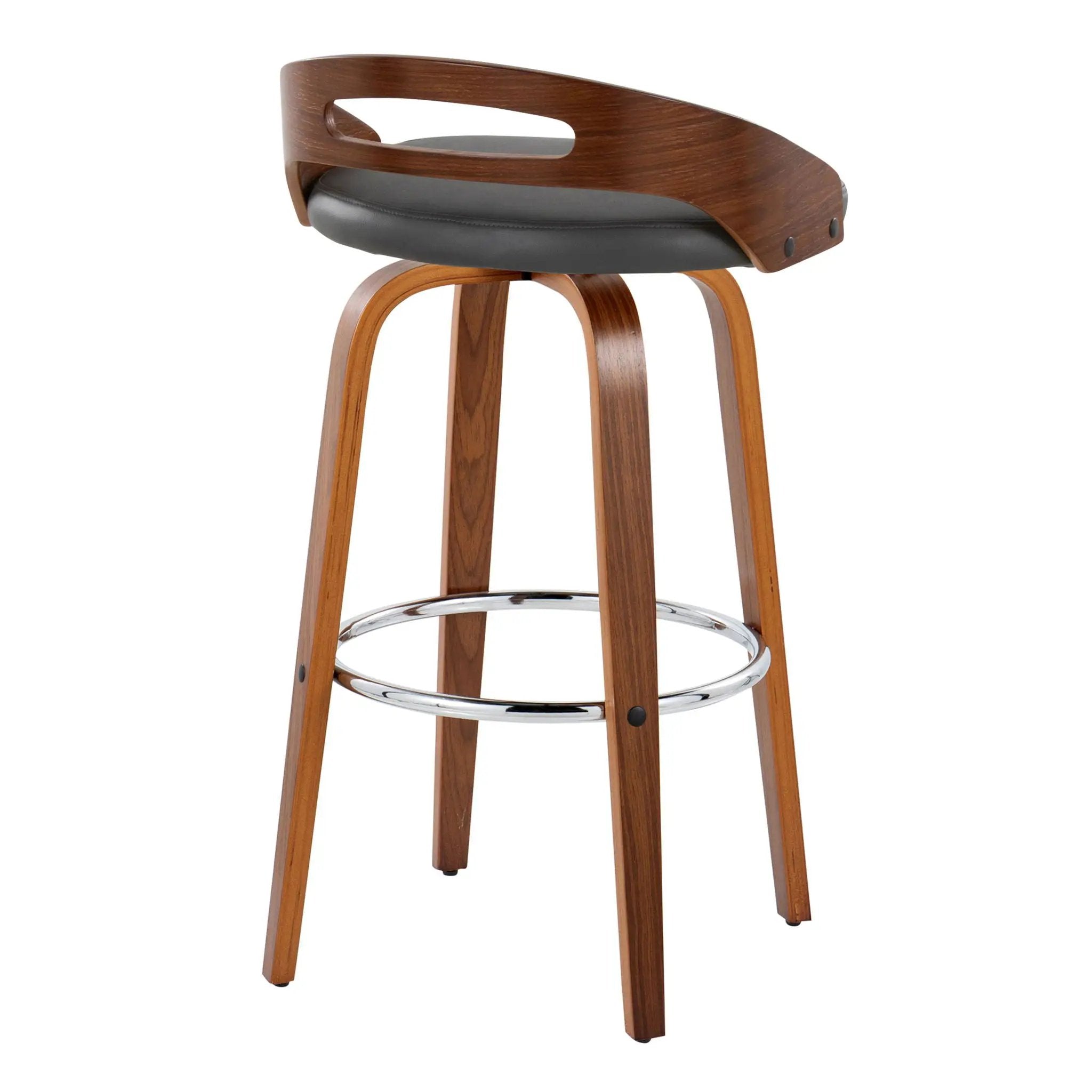 Cassis - Contemporary Fixed Height Barstool With Swivel With Round Footrest (Set of 2) by Unique Piece Furniture
