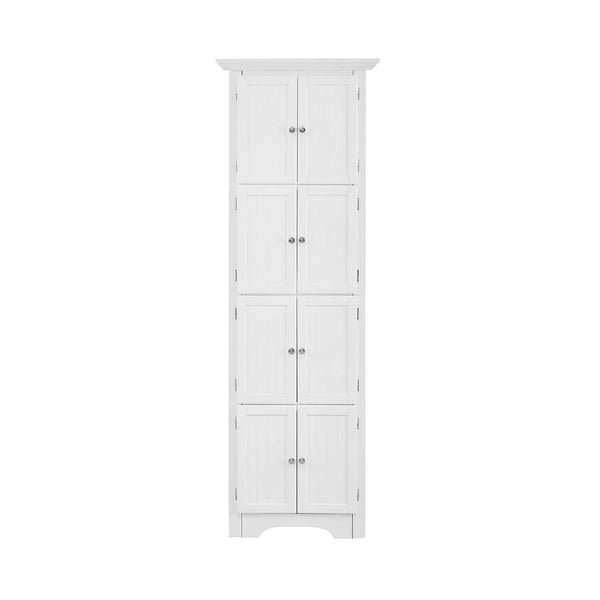 Tall Storage Cabinet With Doors And 4 Shelves For Living Room, Kitchen, Office, Bedroom, Bathroom, Modern