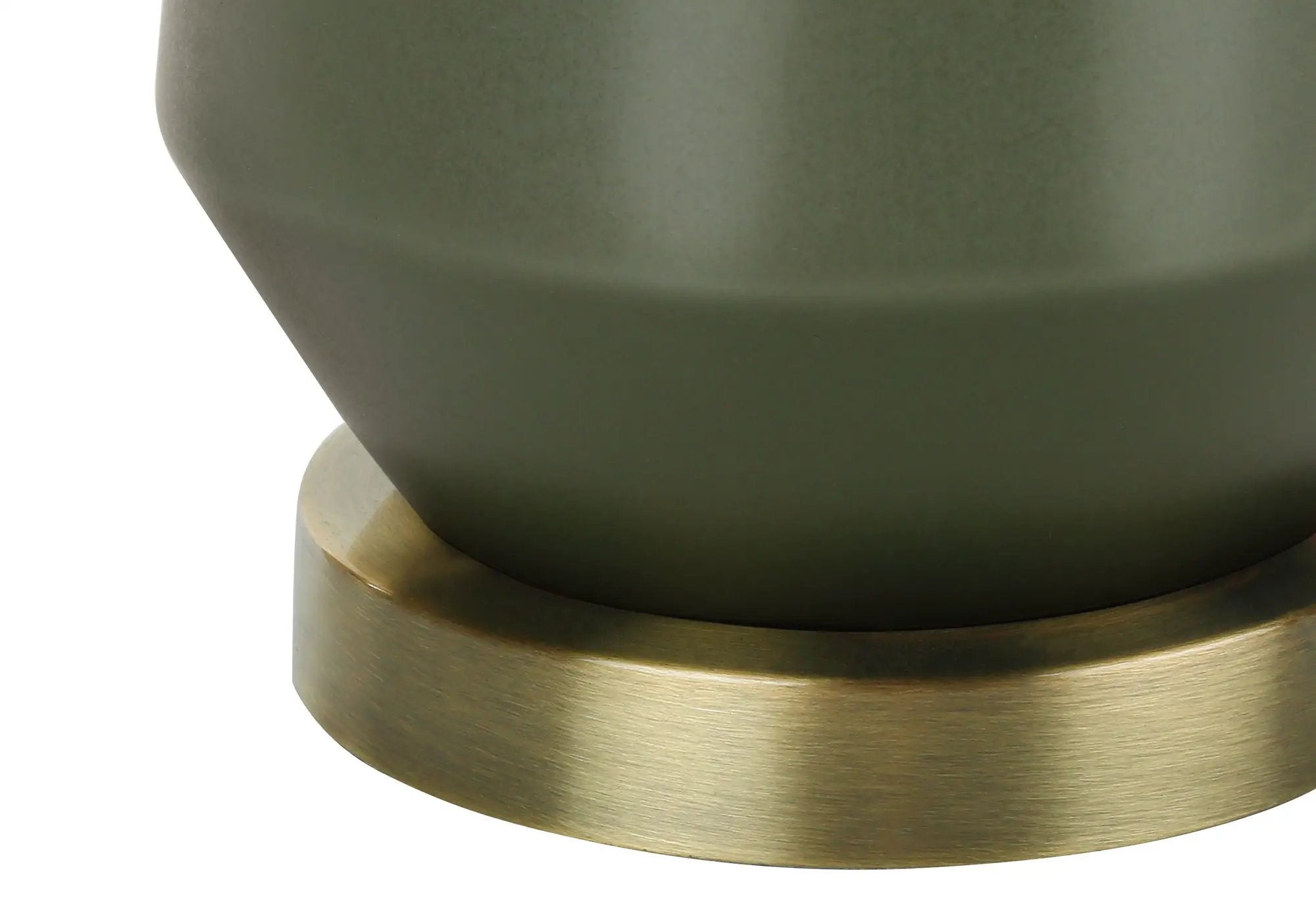 Contemporary Green Ceramic Table Lamp with Ivory Linen Shade by HouseOfZazla