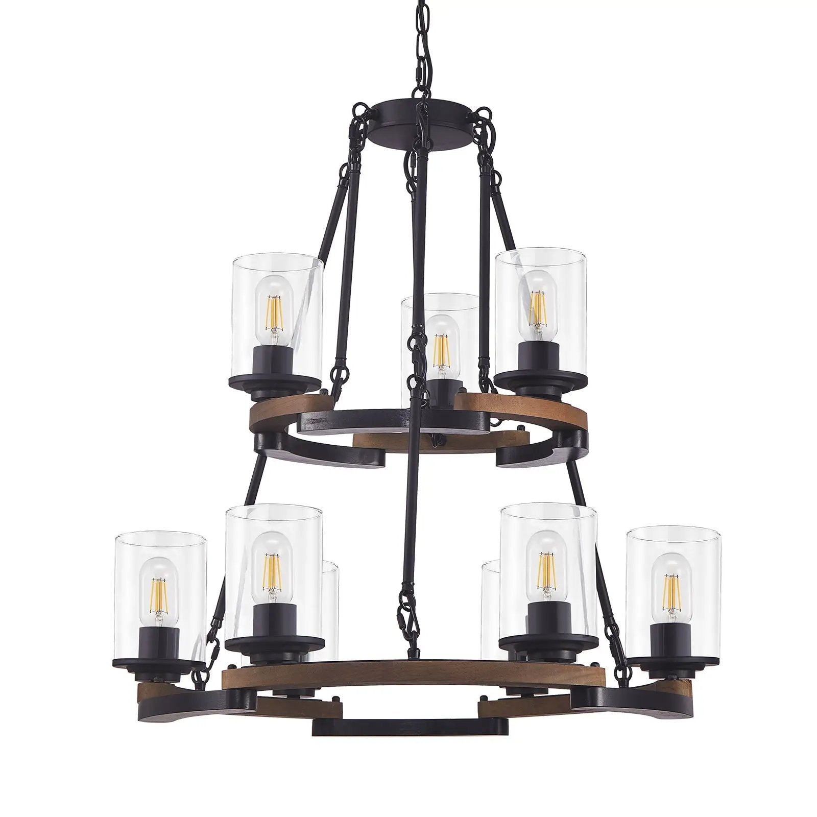 9-Light Vintage Wagon Wheel Chandelier by HouseOfZazla