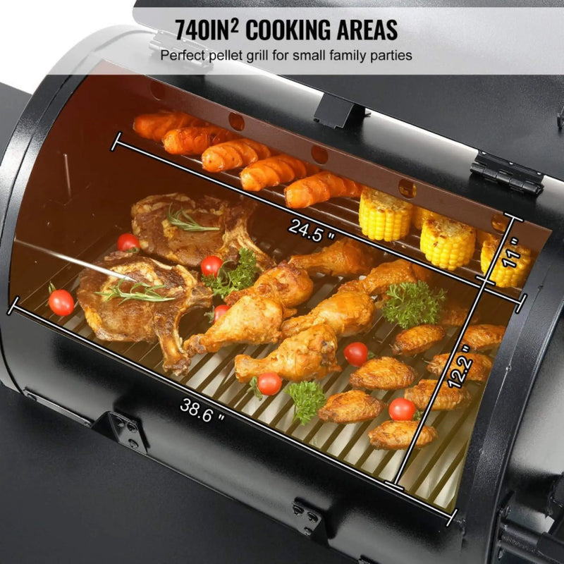 53-Inch Heavy-Duty Portable Wood Pellet BBQ Grill With Cart (SAK93641) by SAKSBY WHOLESALE