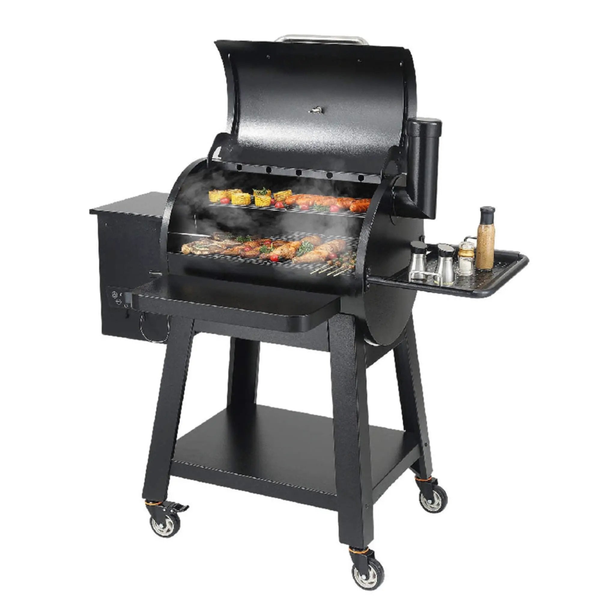 53-Inch Heavy-Duty Portable Wood Pellet BBQ Grill With Cart (SAK93641) by SAKSBY WHOLESALE
