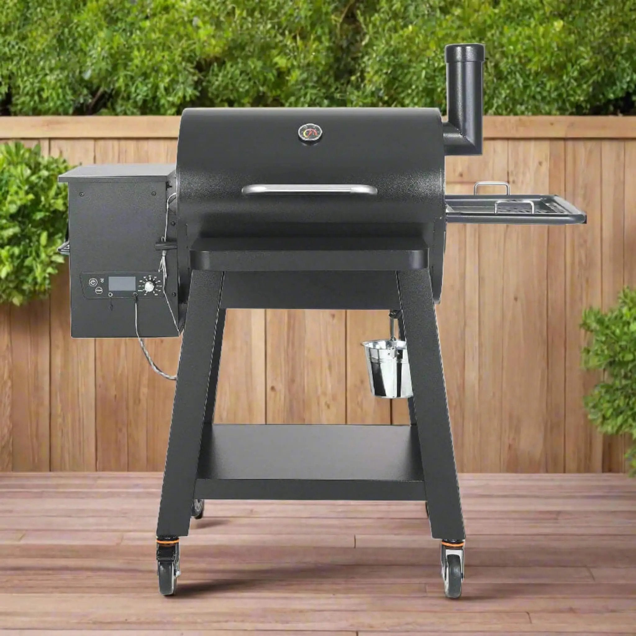 53-Inch Heavy-Duty Portable Wood Pellet BBQ Grill With Cart (SAK93641) by SAKSBY WHOLESALE