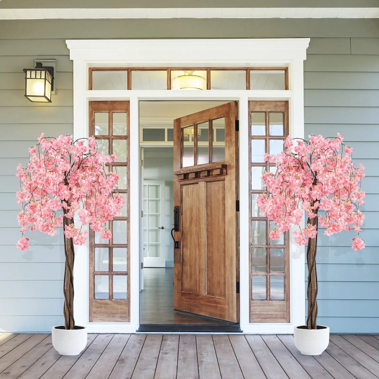 5.5 FT Tall Artificial Cherry Blossom Tree with Pink/White Flowers 1 Pack by DirectDeals