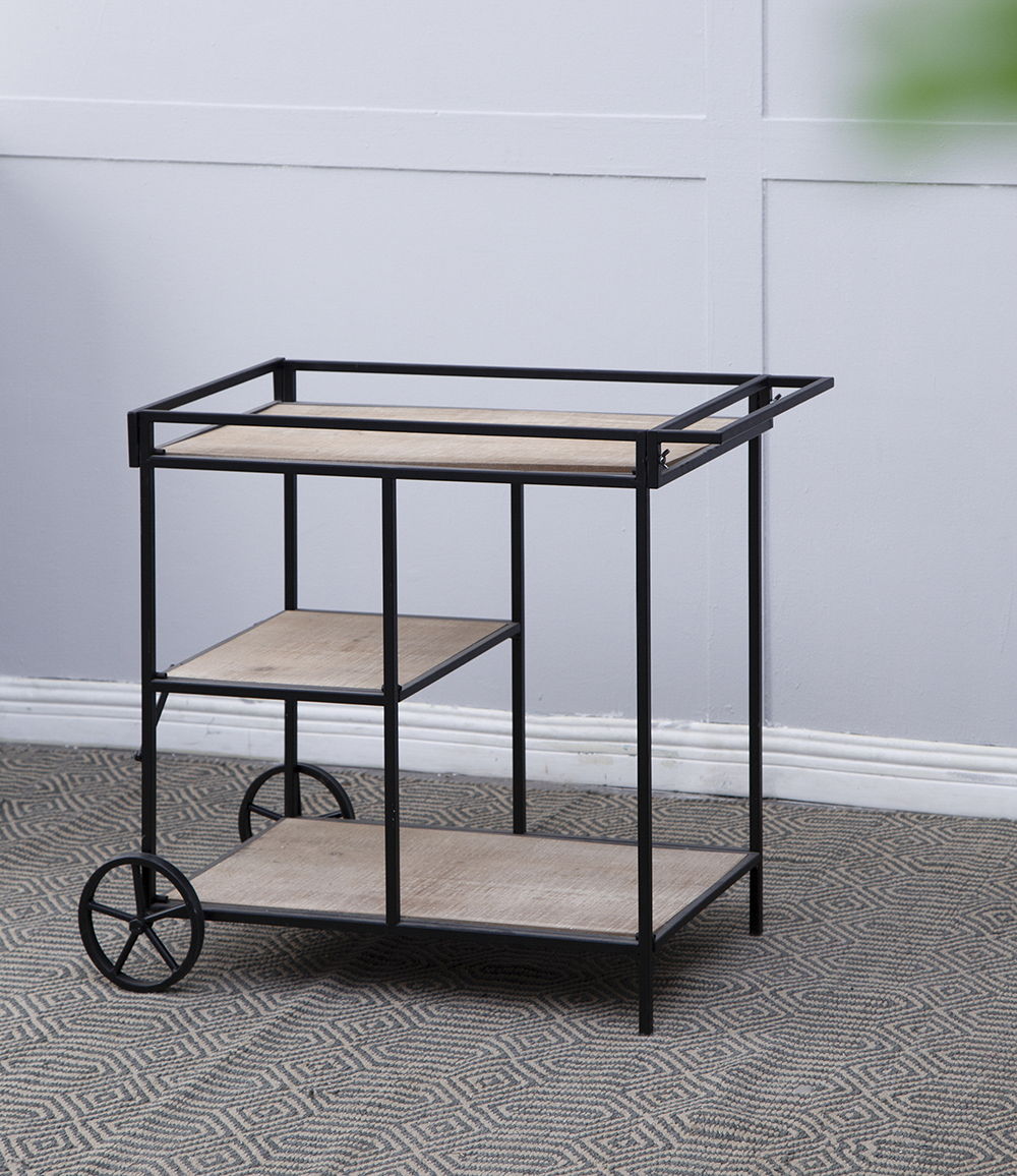 Shelf With Wheel - Black / Brown by HouseOfZazla