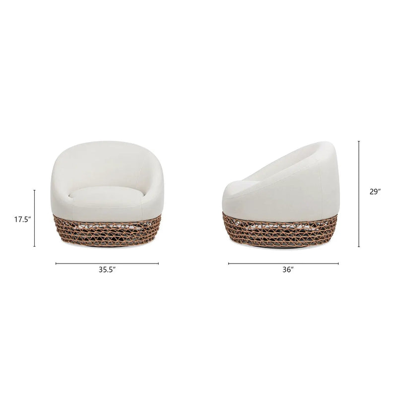 Willow - Upholstered Patio Deep Seating Armchair, Wicker Frame by HouseOfZazla