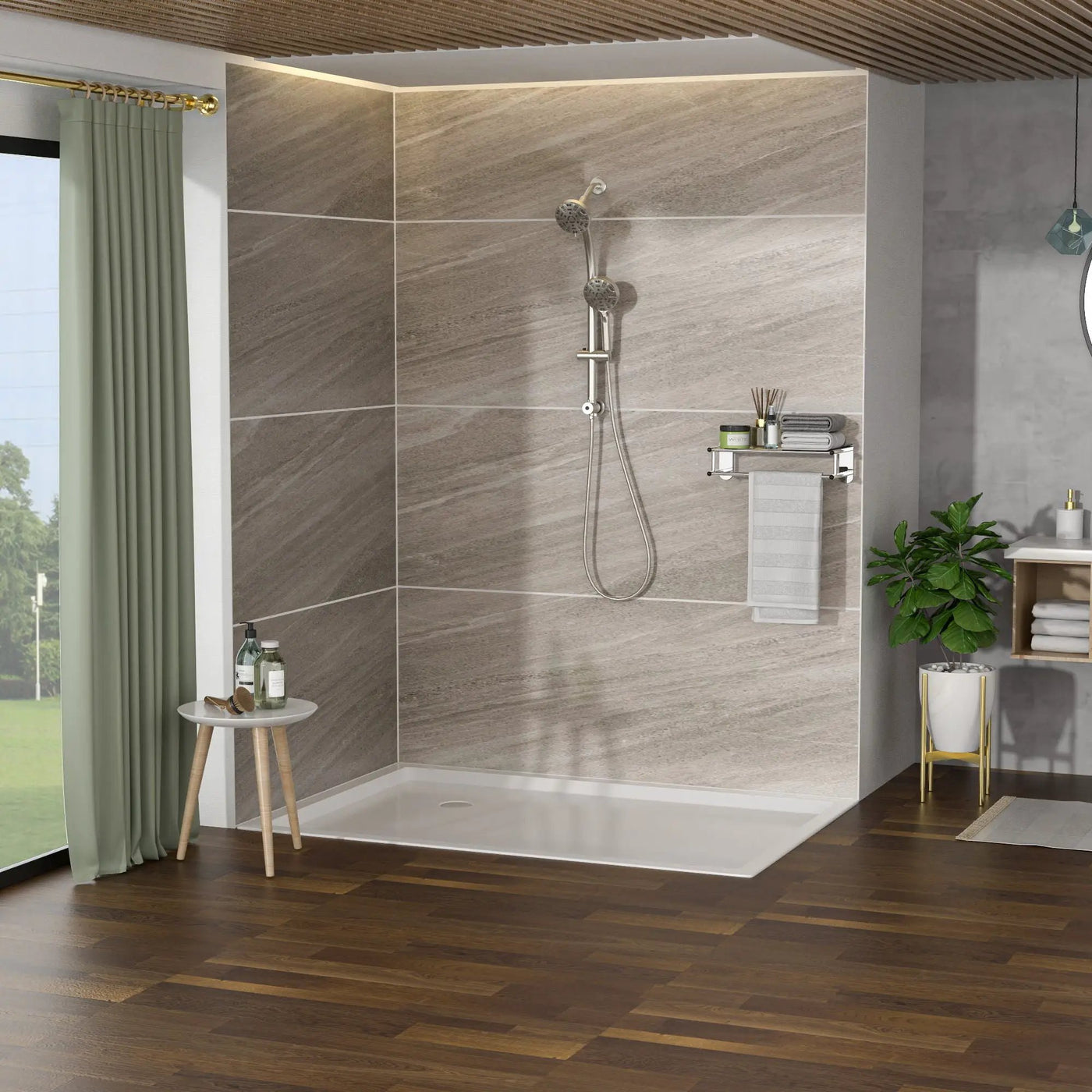Multi Function Dual Shower Head System With 4.7" Rain Showerhead, 8 Function Hand Shower, Adjustable Slide Bar by HouseOfZazla
