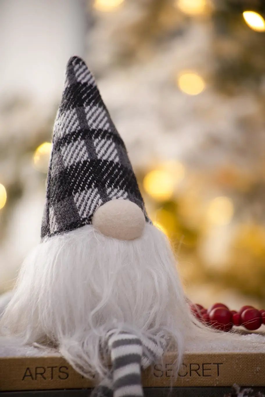 3 Pieces Sitting Gnome, Christmas Table Home Ornaments For Holiday Party Gifts - White / Gray by Unique Piece Furniture