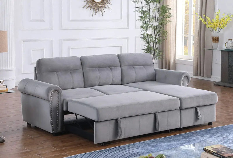 Ashton - Reversible Sleeper Sectional Sofa Chaise by HouseOfZazla