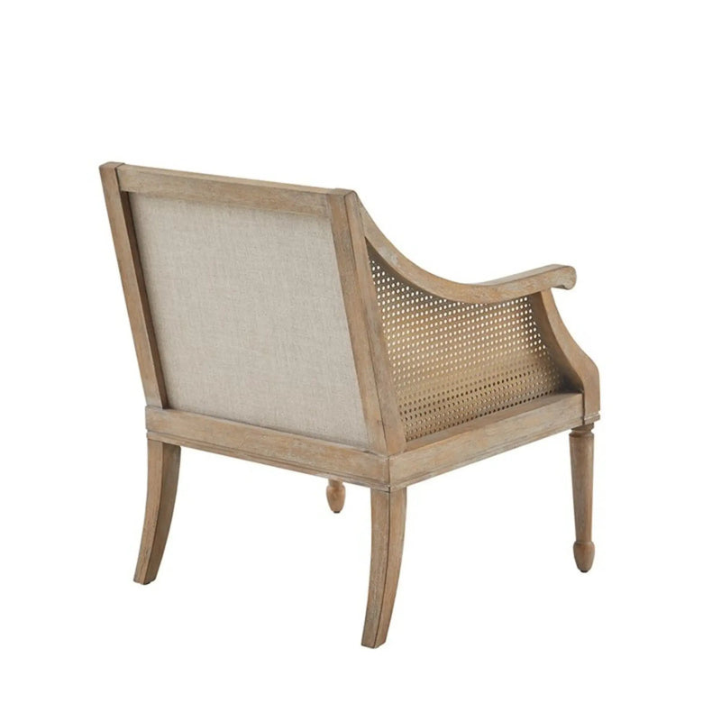 Transitional Cane Accent Armchair And Back Cushion - Natural by Unique Piece Furniture