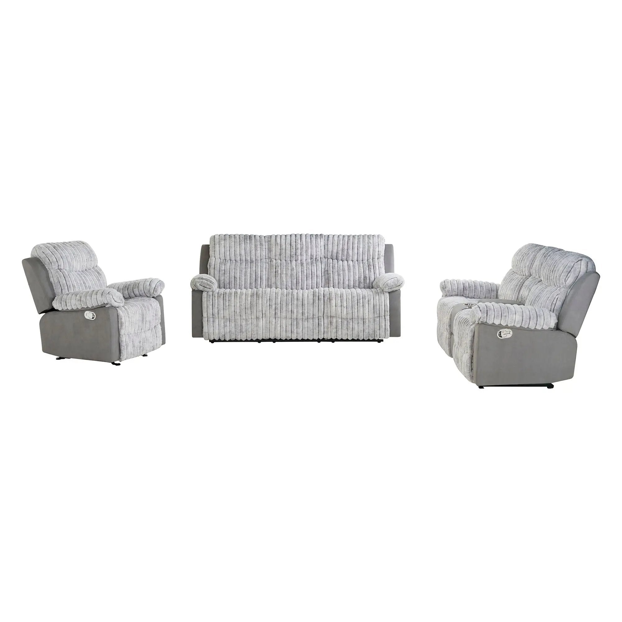 Bruni - Console Reclining Loveseat With Manual Recline by HouseOfZazla
