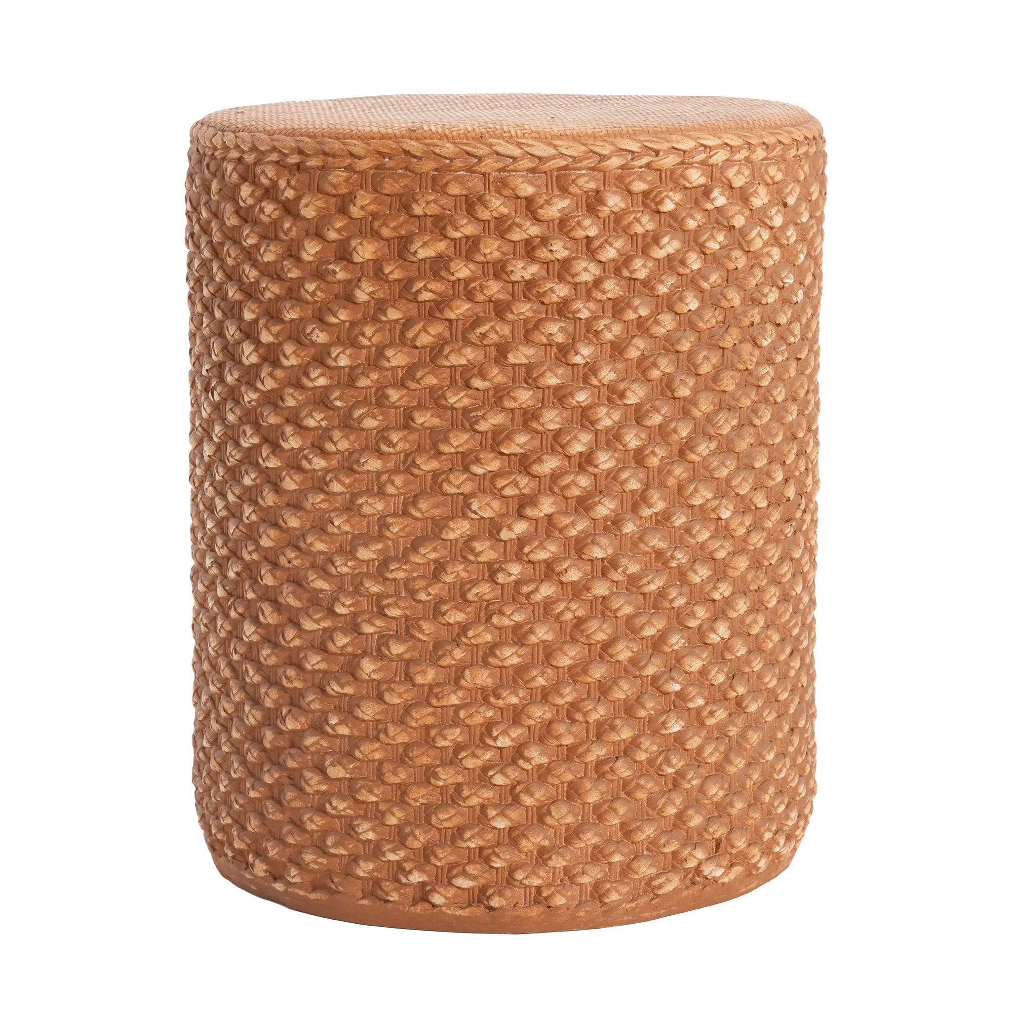 Evie Outdoor Patio Round MGO Side Table Brown by HouseOfZazla