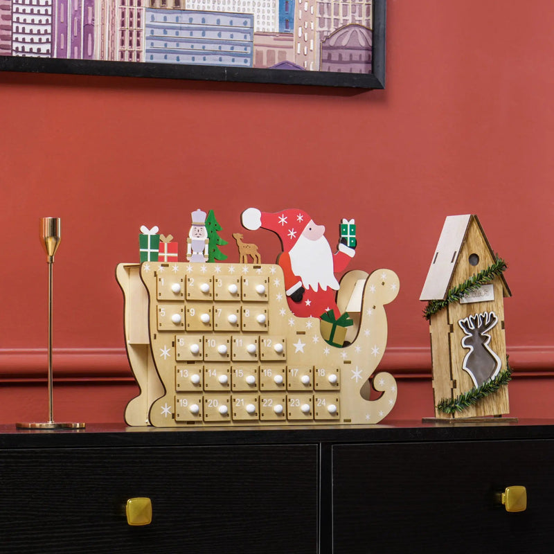 HOMCOM Christmas Advent Calendar with 24 Countdown Drawers by HouseOfZazla