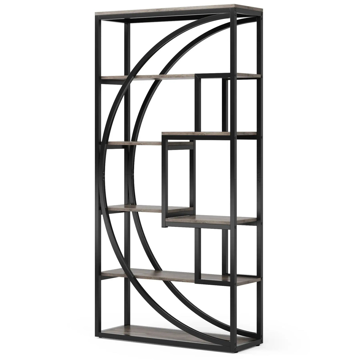 5 Tier Etagere Bookshelf With 8 Open Shelves Organizer For Living Room by HouseOfZazla