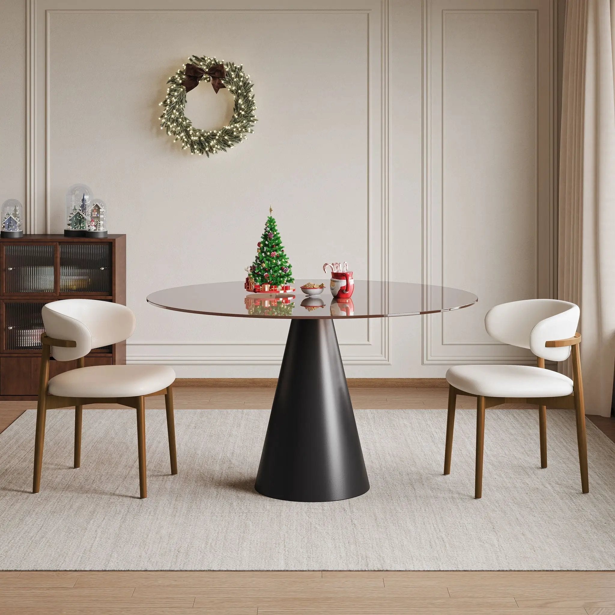 Round Glass Dining Table With Chairs by HouseOfZazla