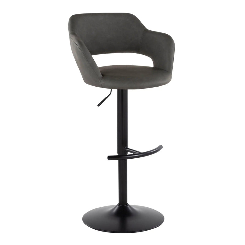 Margarite - Contemporary Adjustable Barstool With Swivel With Rounded T Footrest (Set of 2) by Unique Piece Furniture