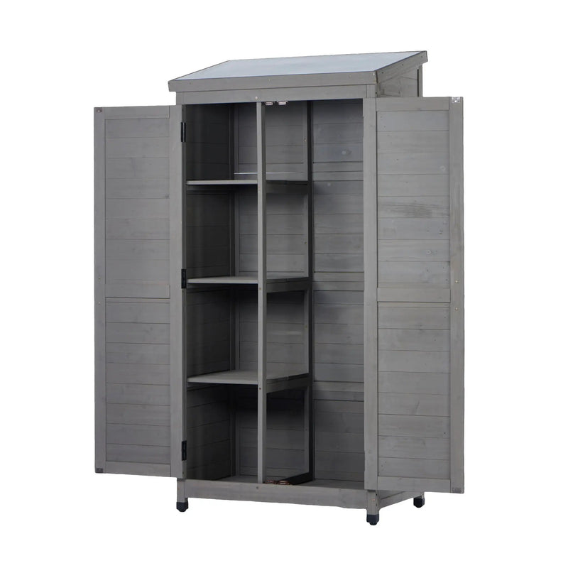 Outdoor Storage Shed With Vertical Tool Cabinet For Backyard by HouseOfZazla