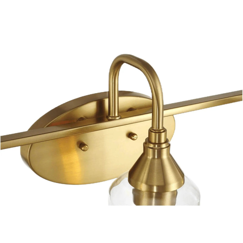 3 Lights Brush Vanity Light - Clear / Gold by HouseOfZazla