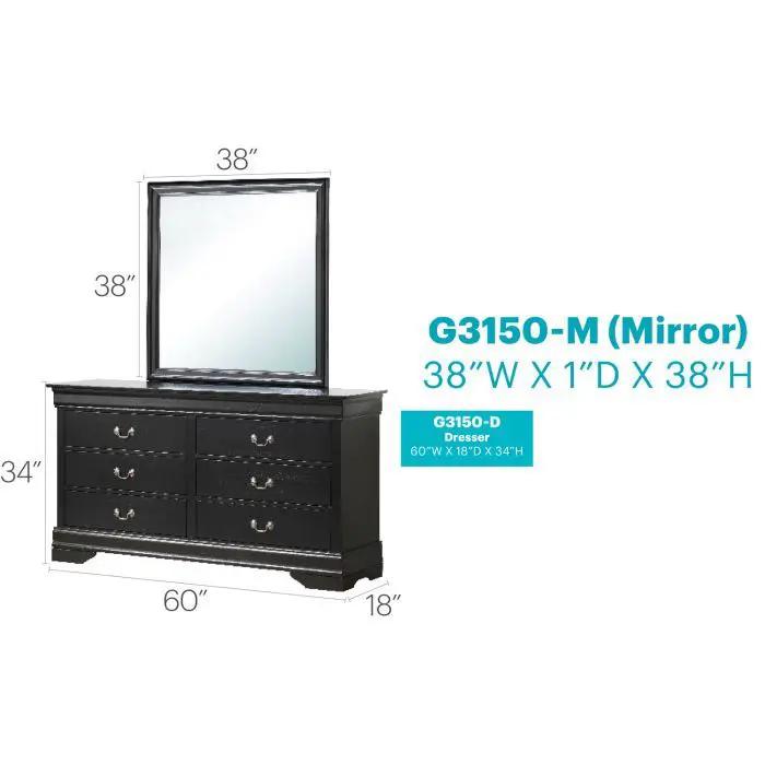 Elegant Wall Mirror - Black by Unique Piece Furniture
