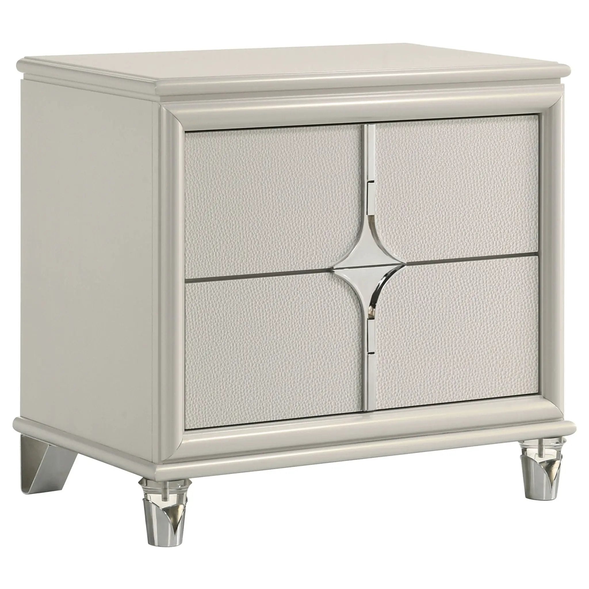 Olivia 2-drawer Nightstand Bedside Table Pearl White by Unique Piece Furniture