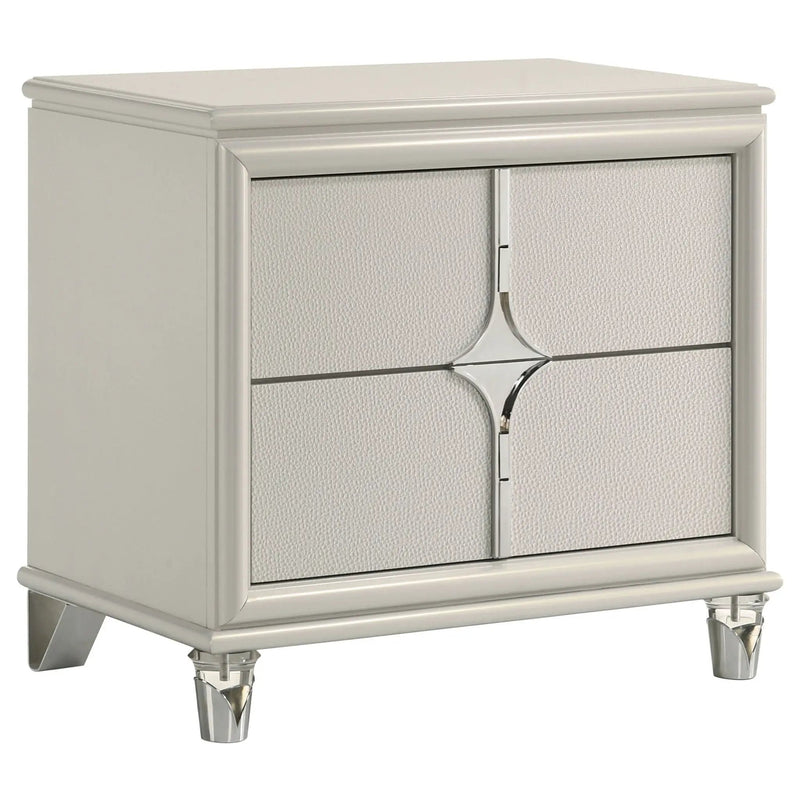 Olivia 2-drawer Nightstand Bedside Table Pearl White by Unique Piece Furniture