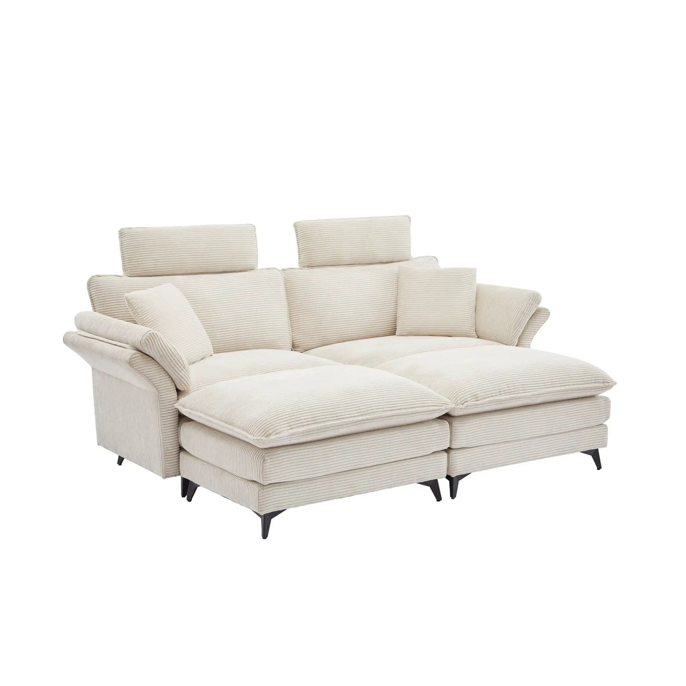 Modern Deep Seat Sectional Sofa With Ottoman by HouseOfZazla
