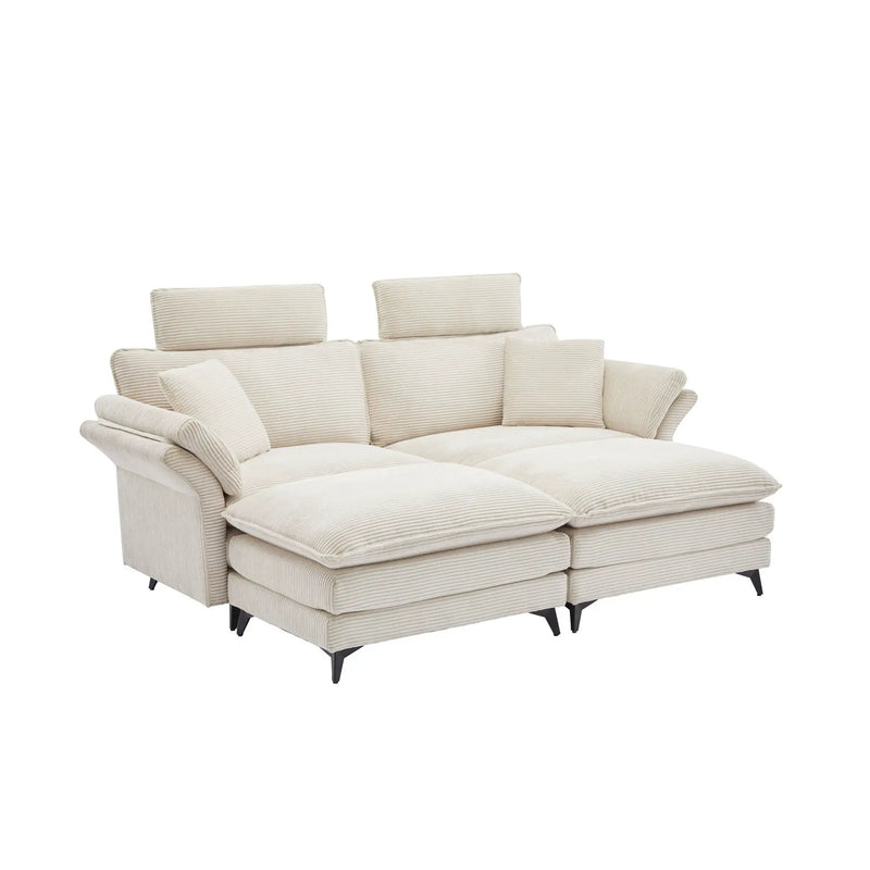 Modern Deep Seat Sectional Sofa With Ottoman by HouseOfZazla