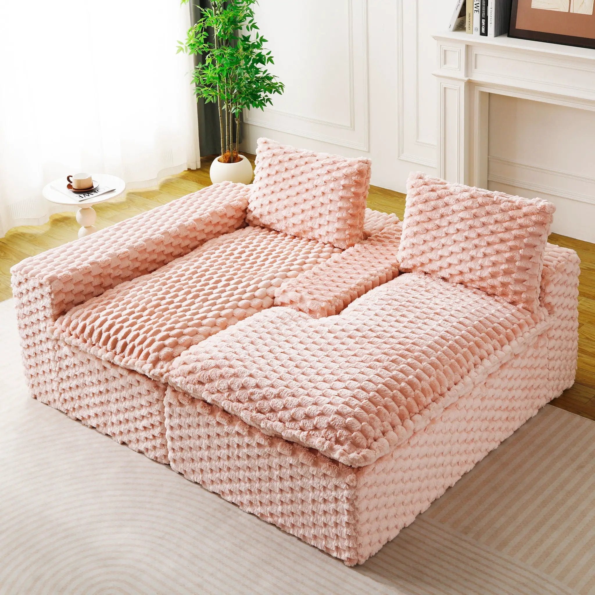 Modular Sofa, Convertible Twin Seat With Chaise Lounge by HouseOfZazla