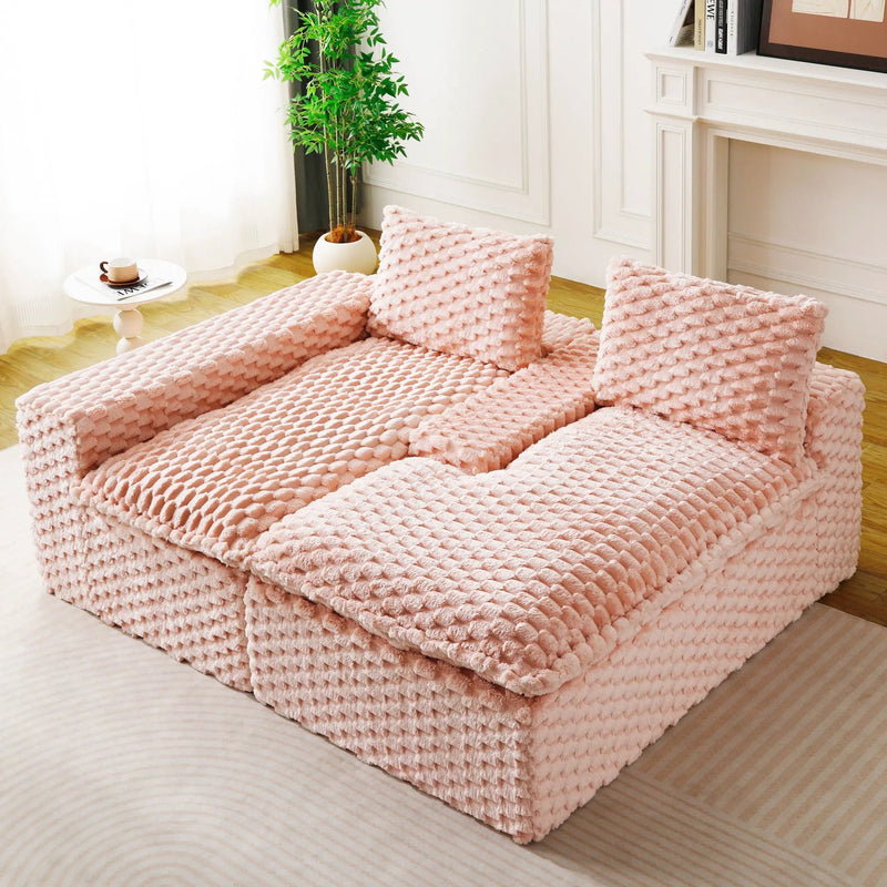 Modular Sofa, Convertible Twin Seat With Chaise Lounge by HouseOfZazla