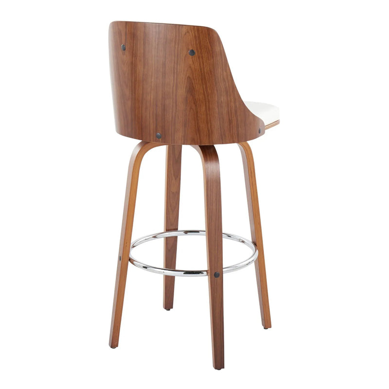 Gianna - Mid Century Modern Fixed Height Barstool With Swivel With Round Footrest (Set of 2) by Unique Piece Furniture